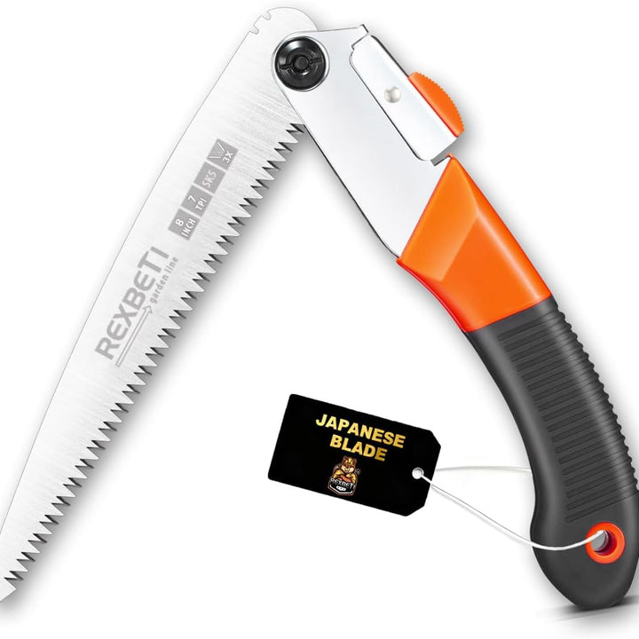 Folding Saw - 8 Inch Blade for Wood & Dry Wood Pruning, Compact Design, SK-5 Steel