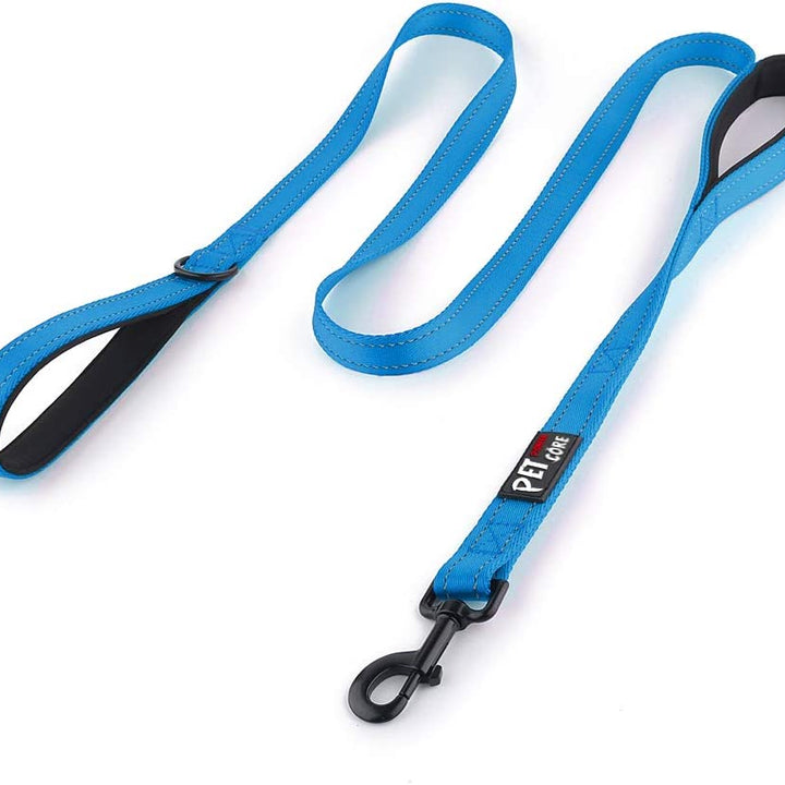 Dog Leash 6Ft Long,Traffic Padded Two Handle,Heavy Duty,Reflective Double Handles Lead for Control Safety Training,Leashes for Large Dogs or Medium Dogs,Dual Handles Leads(Light Blue)