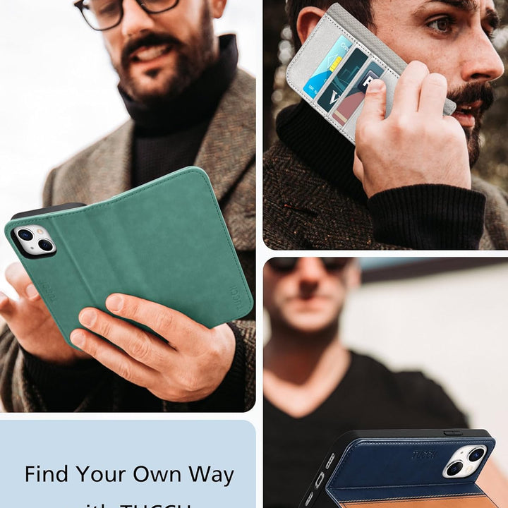 Case Wallet for Iphone 13 5G, PU Leather Flip Folio Cover with [3 Card Slots], Stand Book Design [Shockproof TPU Interior Case] Compatible with Iphone 13 6.1-Inch 2021, Black