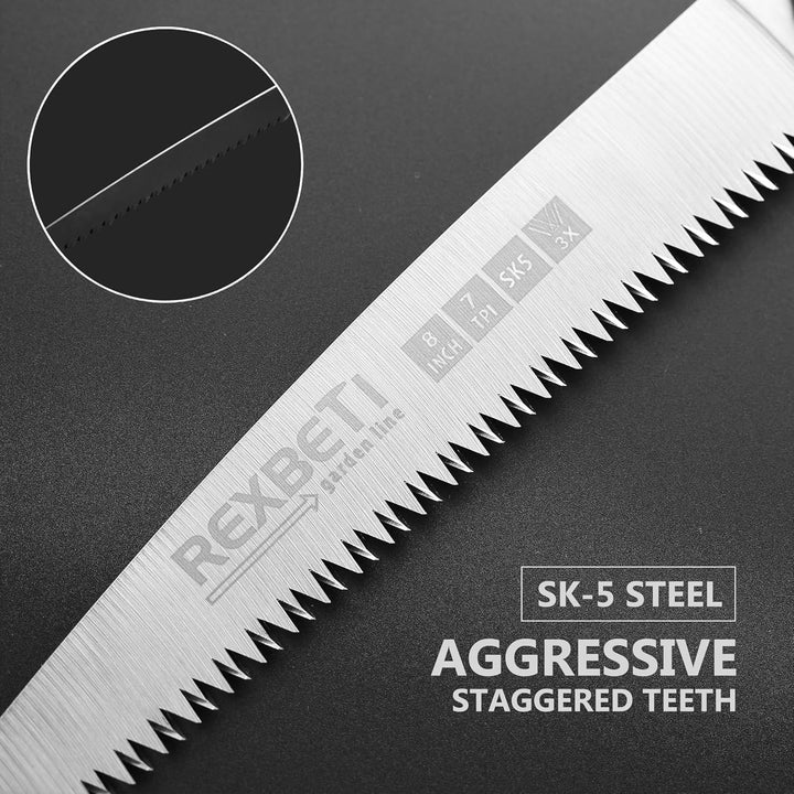 Folding Saw - 8 Inch Blade for Wood & Dry Wood Pruning, Compact Design, SK-5 Steel